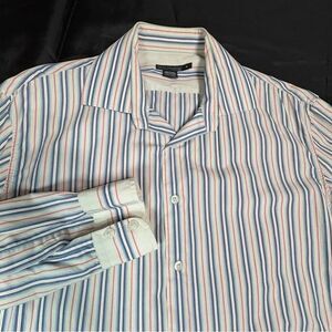 French Connection Blue and Red Striped Shirt long sleeve size medium